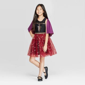 Girls' Frozen Anna Cosplay Dress - Purple L, Girl's,