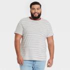Men's Tall Standard Fit Short Sleeve Striped Crew Neck T-shirt - Goodfellow & Co Heather Gray