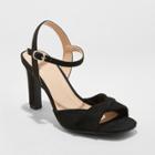 Women's Tawnie Twist Front Heeled Pumps - A New Day Black