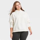 Women's Plus Size Hooded Fleece Sweatshirt - A New Day Cream