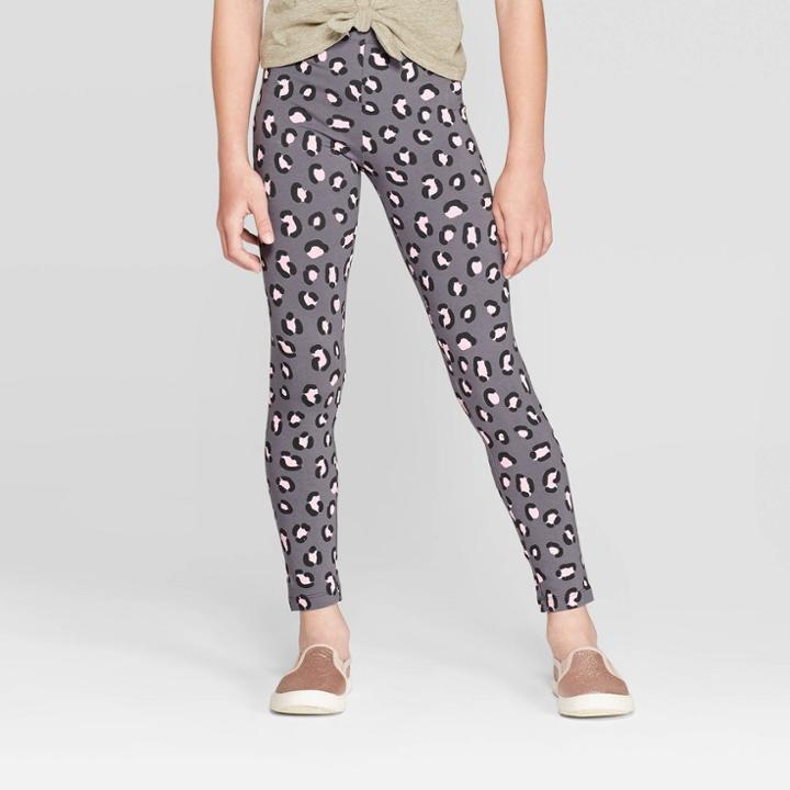 Girls' Animal Print Leggings - Cat & Jack Grey