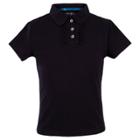 Eddie Bauer Girls' Ruffled Rhinestone Uniform Polo Shirt - Navy (blue)