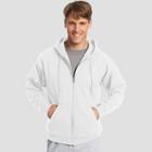 Hanes Men's Ecosmart Fleece Full Zip Hooded Sweatshirt - White
