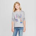 Girls' Girl Power Graphic Long Sleeve T-shirt - Cat & Jack Heather Gray