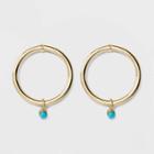 Target Post Hoop Earrings - A New Day Turquoise/gold