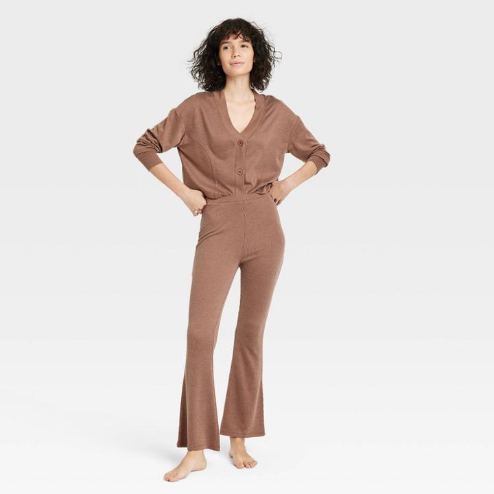 Women's Knit Lounge Cardigan - Colsie Brown