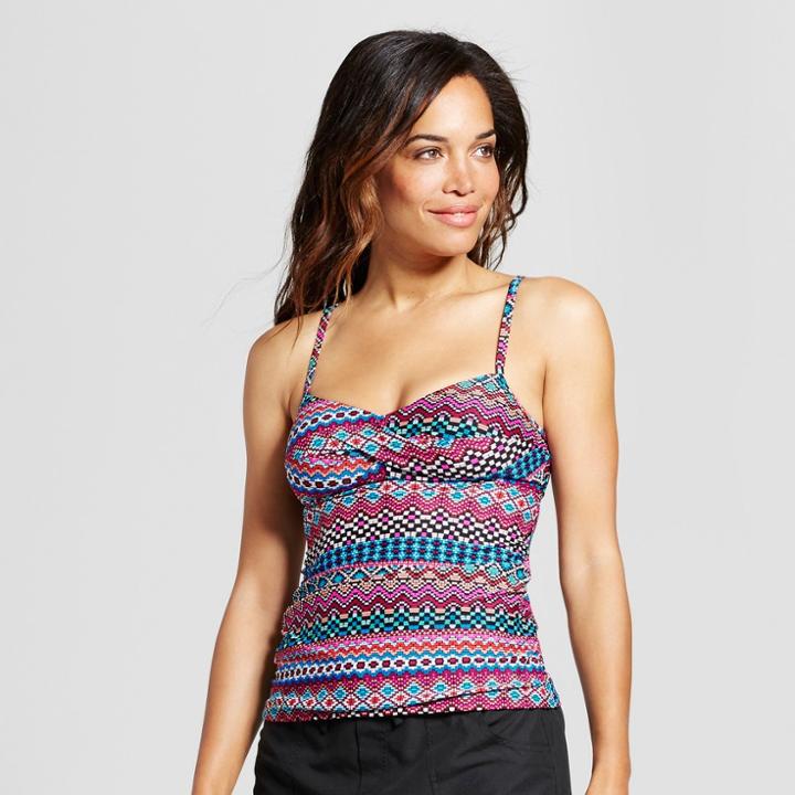 Women's Twist Front Tankini Top - Merona Pink