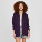 Women's Textured Open Layering Cardigan Sweater - A New Day Purple