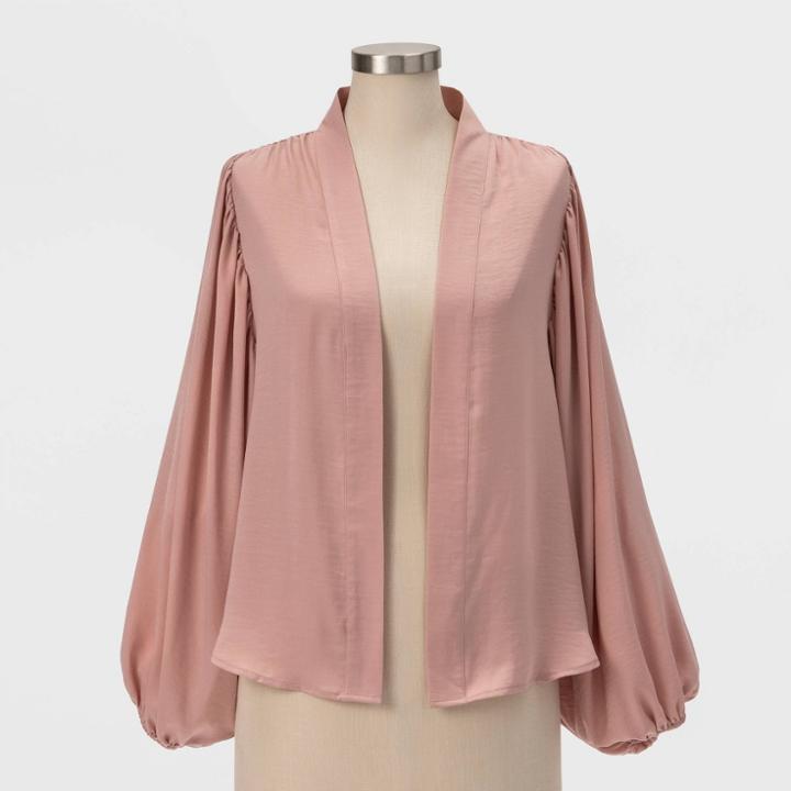 Women's Petite Short Rounded Kimono - A New Day Pink One Size, Women's