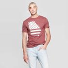 Men's Short Sleeve Crewneck America Graphic T-shirt - Awake Burgundy