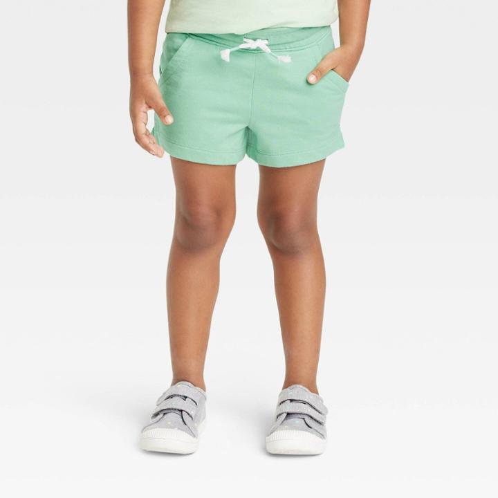 Toddler Girls' Knit Shorts - Cat & Jack Light Green