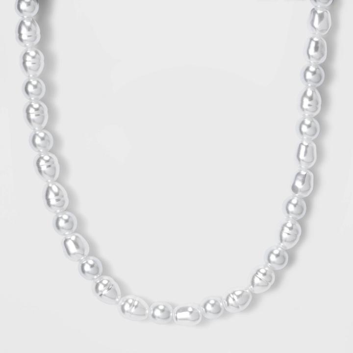 Sugarfix By Baublebar Pearl Statement Necklace - Pearl, White