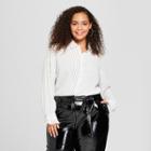 Women's Plus Size Long Sleeve Ruffle Cuff Blouse - Who What Wear Black