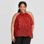 Women's Plus Size Animal Print Sleeveless Top - Who What Wear Red 1x, Women's,