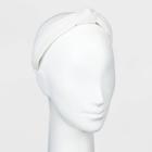 Satin And Knitted Fabric Top Knot Headband - Universal Thread Cream