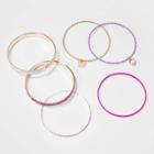 Girls' 6pk Bangle Bracelet Set With Butterfly Charm Bracelets - Cat & Jack Pink