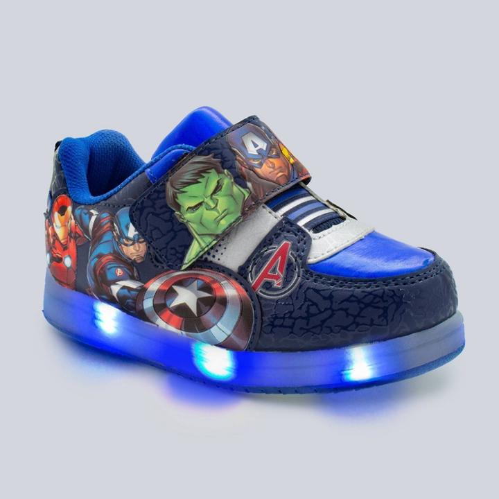 Toddler Boys' Avengers Light-up Athletic Sneakers - Marvel Navy 7, Toddler Boy's, Blue
