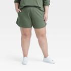 Women's Plus Size Mid-rise French Terry Shorts 4 - All In Motion Fern Green