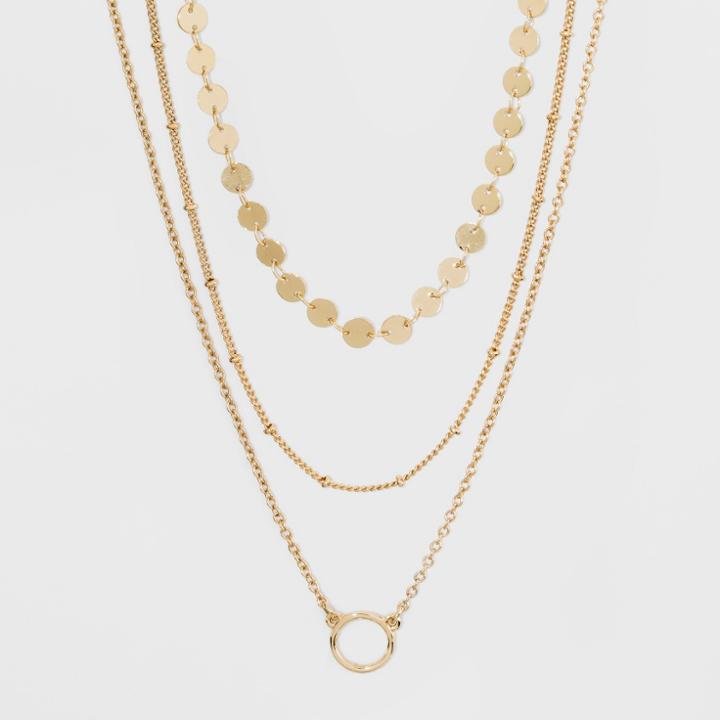 Sugarfix By Baublebar Coin Bead Layered Necklace Gift Set - Gold, Girl's