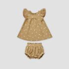Q By Quincy Mae Baby Girls' 2pc Suns Brushed Jersey Dress Set - Honey Yellow