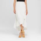 Women's Ruffle Wrap Skirt - Notations - White