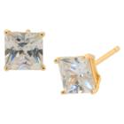 Target Gold Over Sterling Silver Square Cubic Zirconia Stud Earrings
