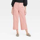 Women's Cropped Wide Leg Fashion Pants - A New Day Coral