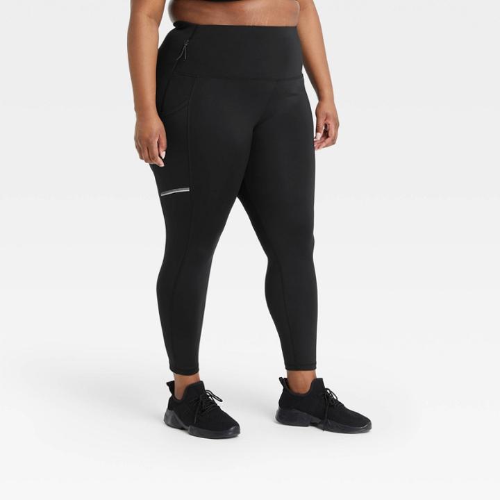 Women's Plus Size Sculpt Ultra High-rise 7/8 Run Leggings - All In Motion Black