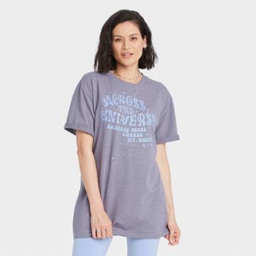 Vintage Concert Tees Women's Across The Universe Belt Short Sleeve Graphic T-shirt Dress - Blue