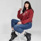 Women's Plus Size Cropped Hoodie New York Graphic - Wild Fable Berry Maroon 1x, Women's,