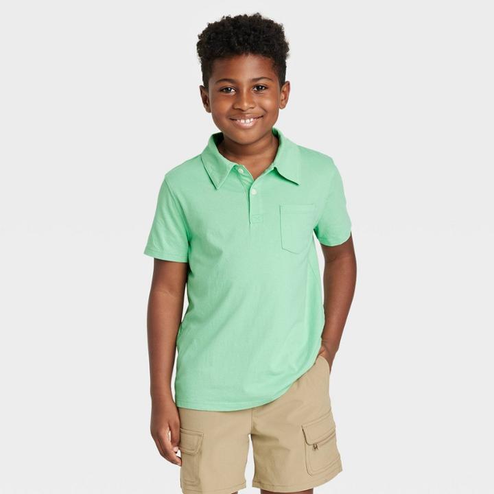 Boys' Short Sleeve Polo Shirt - Cat & Jack Green