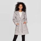 Women's Hooded Wrap Jacket - A New Day Gray