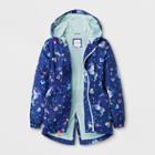 Girls' Unicorn Printed Windbreaker Jacket - Cat & Jack Blue