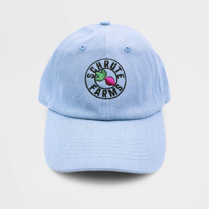 Universal Men's The Office Schrute Farms Denim Baseball Cap - Blue One Size, Adult Unisex