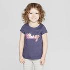 Toddler Girls' Short Sleeve 'strong' Graphic T-shirt - Cat & Jack Navy
