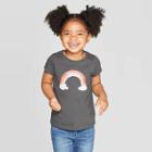 Toddler Girls' Short Sleeve Rainbow Graphic T-shirt - Cat & Jack Gray