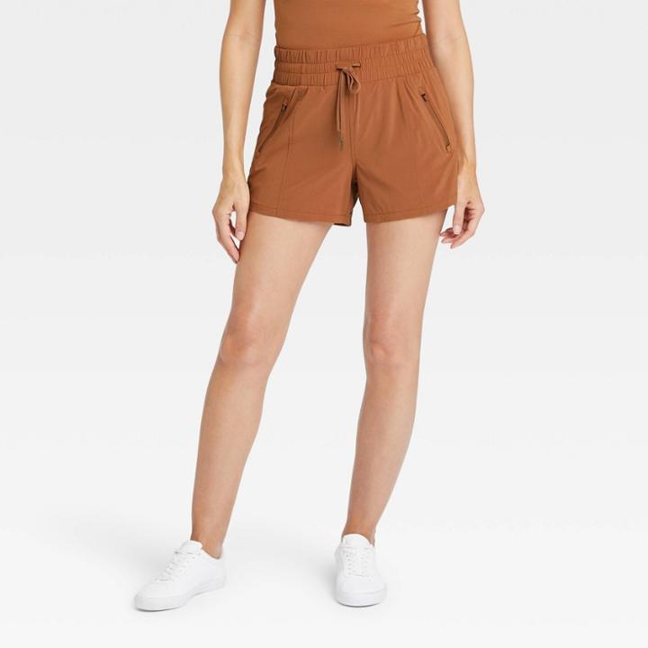 Women's Stretch Woven Mid-rise Shorts 4 - All In Motion Chestnut