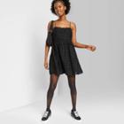 Women's Sleeveless Feather Detail Muse Dress - Wild Fable Black