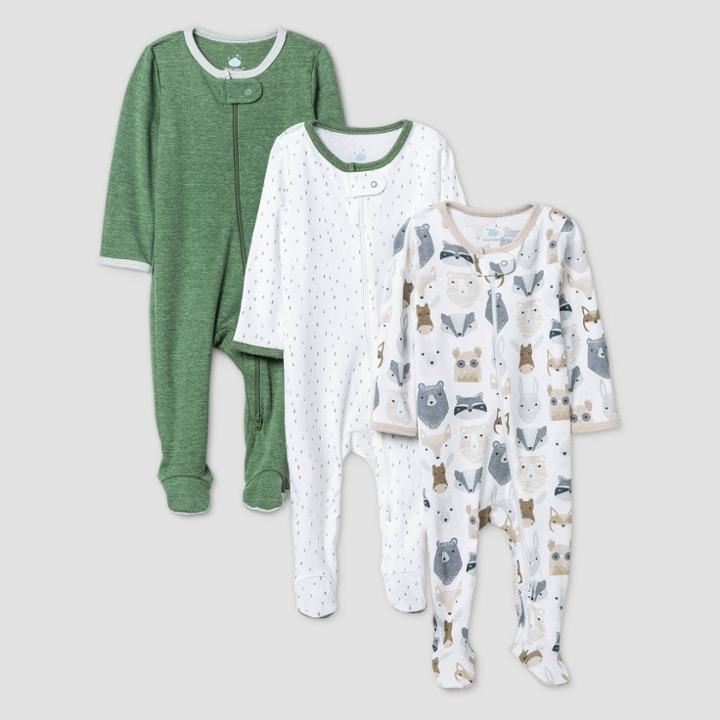 Baby Boys' Little Cub Sleep N' Play - Cloud Island Olive Green/white Newborn