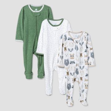 Baby Boys' Little Cub Sleep N' Play - Cloud Island Olive Green/white Newborn