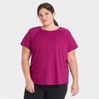 Women's Plus Size Essential Crewneck Short Sleeve T-shirt - All In Motion Cranberry
