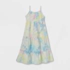 Girls' Tie-dye Tiered Sleeveless Woven Maxi Dress - Cat & Jack White