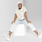 Women's Plus Size Camo Print Short Sleeve Crew Neck Boxy T-shirt - Wild Fable Gray