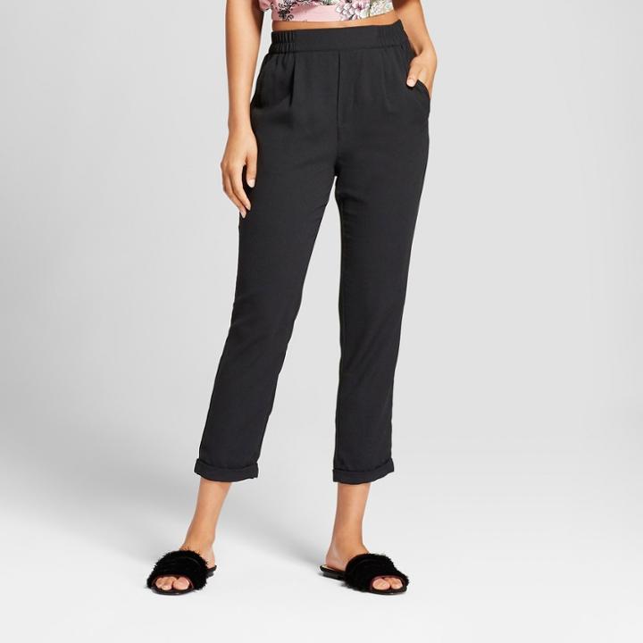 Women's Cuffed Woven Jogger Pants - 3hearts (juniors') Black