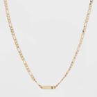 Gold Plated Figaro Bar Initial 's' Chain Necklace - A New Day Gold