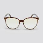 Women's Blue Light Filtering Cateye Round Plastic Sunglasses - Wild Fable Brown, Blue/brown