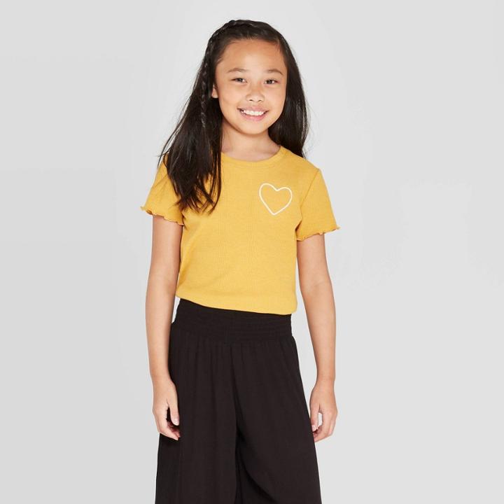 Target Girls' Lettuce Edge T-shirt - Art Class Yellow