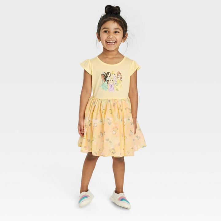 Toddler Girls' Disney Princess Knitted Tutu Dress - Yellow