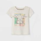 Lucas Toddler Girls' Star Wars Baby Yoda Short Sleeve Graphic T-shirt - Off-white