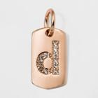 Sterling Silver Initial D Cubic Zirconia Pendant - A New Day Rose Gold, Rose Gold - D